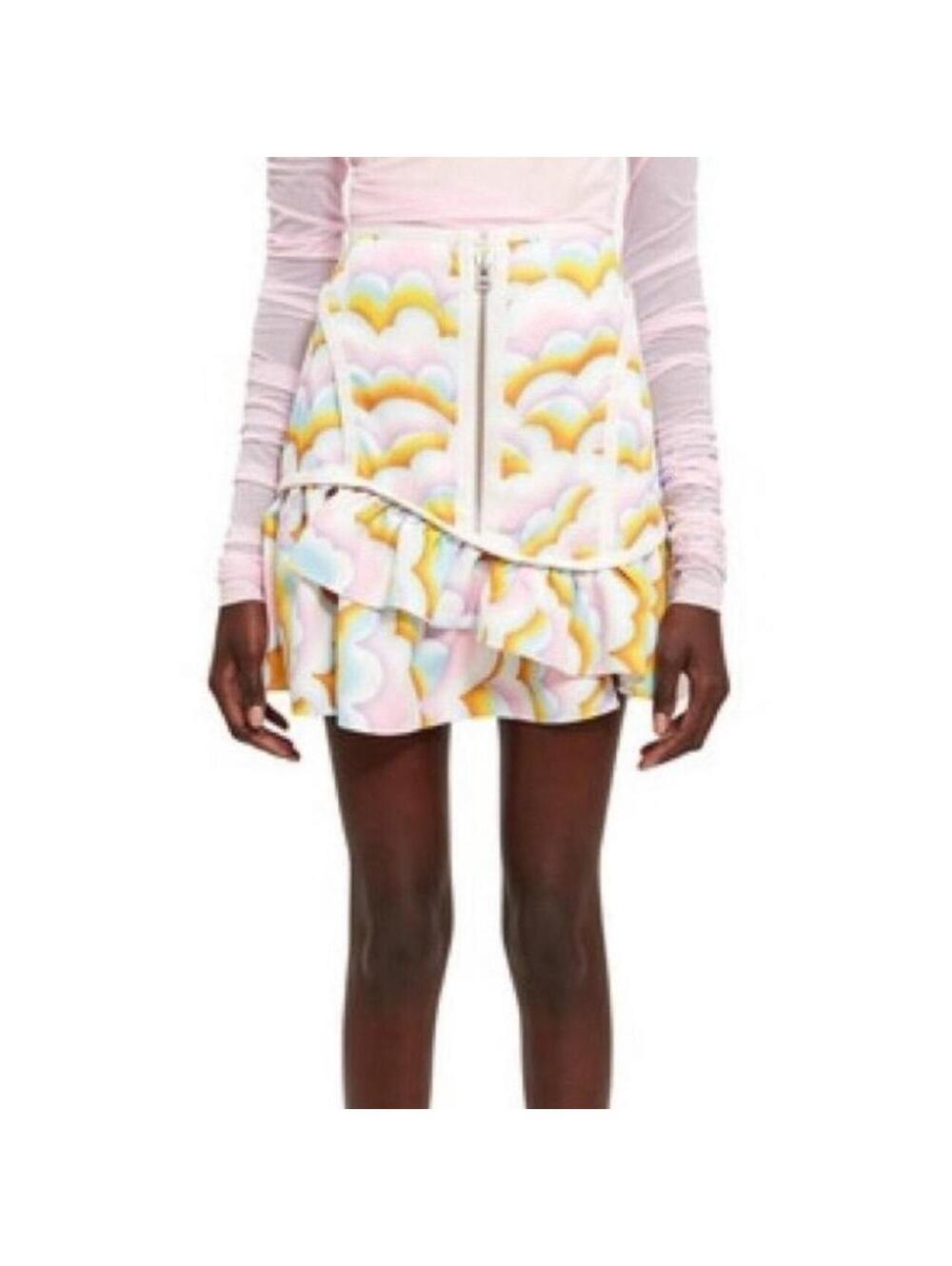 Opening Ceremony printed scuba ruffled mini skirt